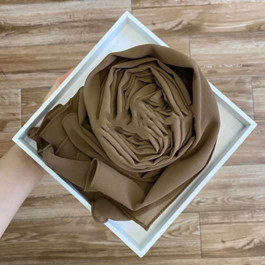 Pañuelo Hijab de Gasa Perlada Liso para Mujer - Image 37