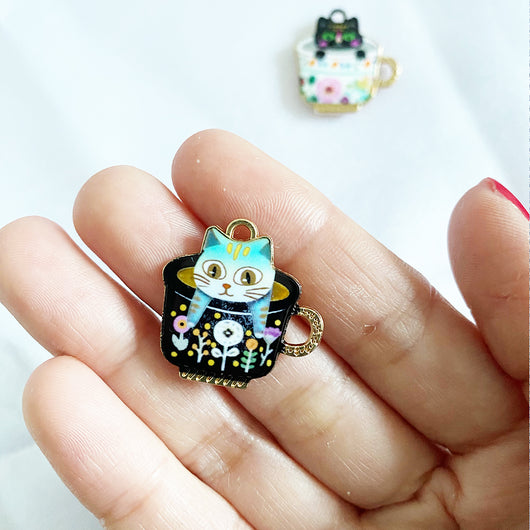 Taza de Café con Diseño de Gato y Accesorios de Joyería Artesanal - Image 9