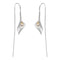 S925 Plateado Pearl Ancient Estilo Lady Estilo Flower Earrings Plateado