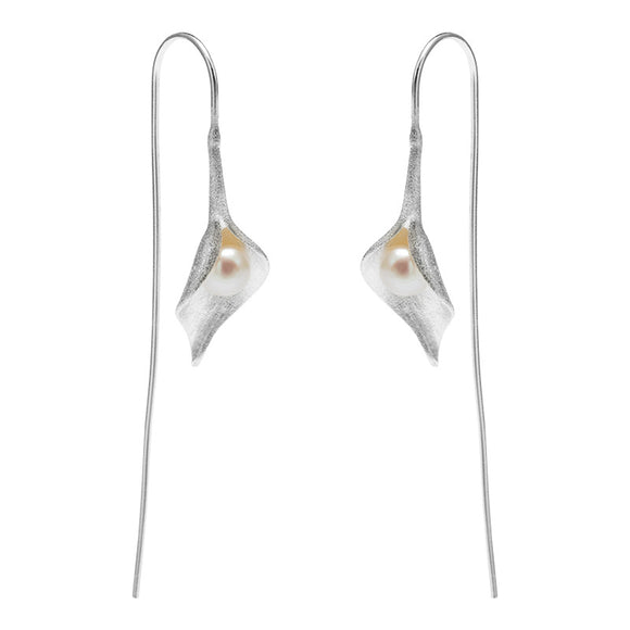 Aretes de Plata 925 con Perla Estilo Antiguo para Mujer