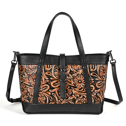 Bolso de Cuero Genuino con Diseño Tallado a Mano - Image 4