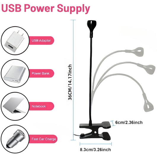 Lámpara UV Cuello de Ganso con Clip USB - Luz Púrpura 395nm para Manicura - Image 22