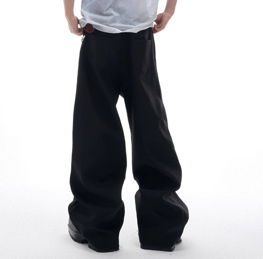 Pantalones Casuales con Detalles de Costura Mixta y Hebilla Metálica - Image 7
