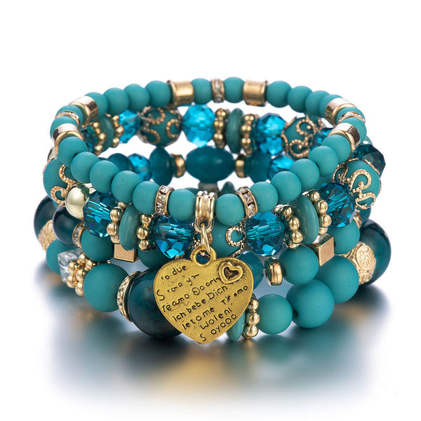 Pulsera de Cristal Cuarzo Melocotón con Corazón - Joya Elegante para Mujer