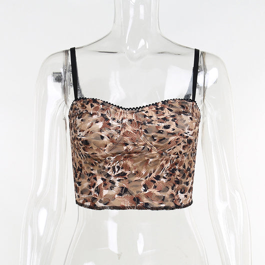 Top Ajustado Estampado Leopardo con Tirantes Finos - Estilo Casual Verano - Image 5