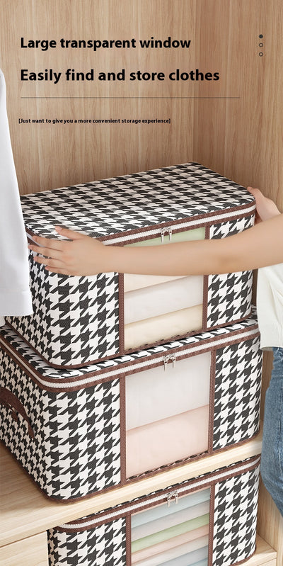 Caja de Almacenamiento Acolchada Pied de Gallo para Ropa y Textiles - Image 9