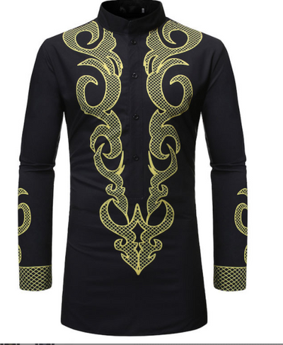 Camisa Dashiki Africana Estampada para Hombre - Estilo Hip Hop Casual - Image 2