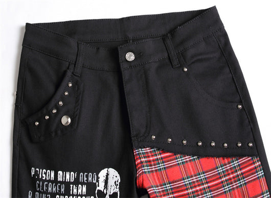 Jeans Hip Hop Patchwork Micro-Elasticados Corte Recto para Hombre - Image 7