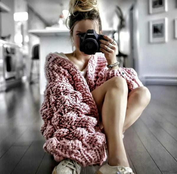 Cardigan Multicolor de Punto Suave - Estilo Europeo Relajado