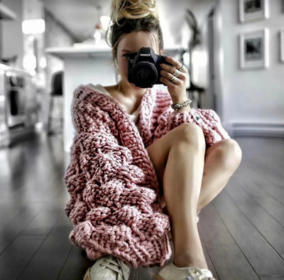 Cardigan Multicolor de Punto Suave - Estilo Europeo Relajado