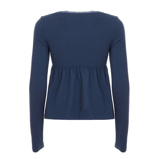 Playera de Encaje Escote V Mujer - Estilo Pure Hot Girl - Image 15