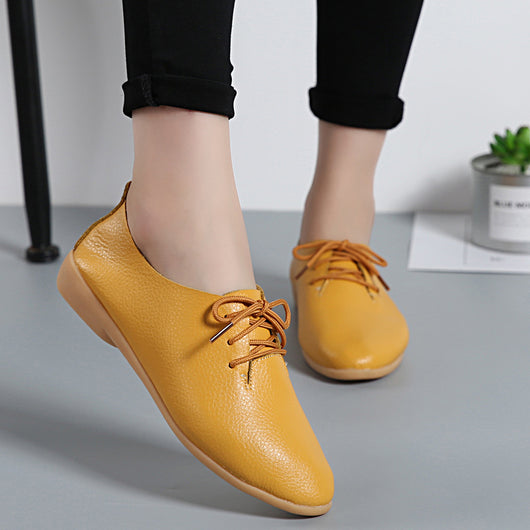 Zapatos Blancos Planos Clásicos Estilo Británico para Mujer - Image 9