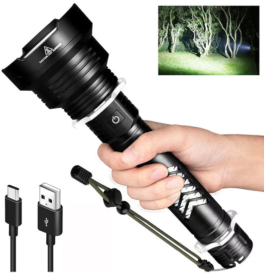 Linterna LED de Enfoque Fijo con Pantalla de Potencia y Entrada/Salida