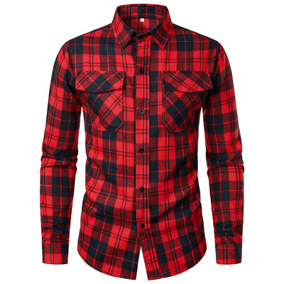 Camisa Manga Larga Cuadros con Solapa - Estilo Casual Moderno - Image 6