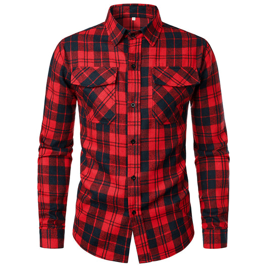 Camisa Manga Larga Cuadros con Solapa - Estilo Casual Moderno - Image 6