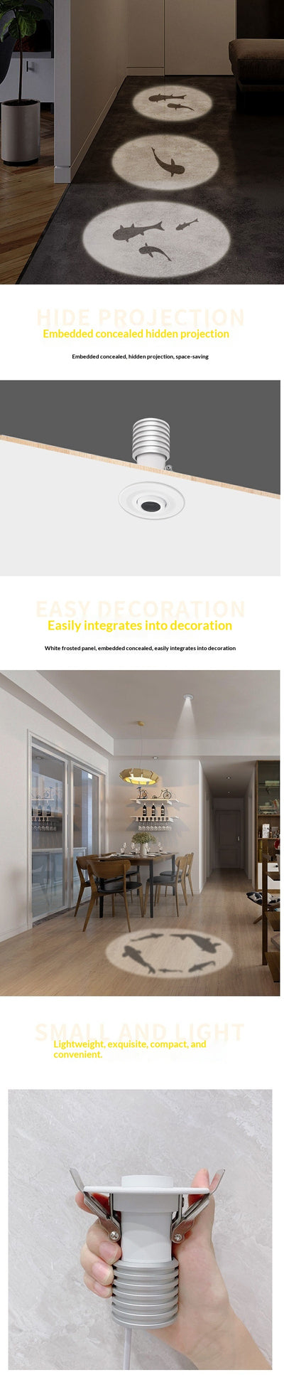 Lámpara Proyectora para Pasillos y Recibidor con Diseño de Pececillo - Image 10
