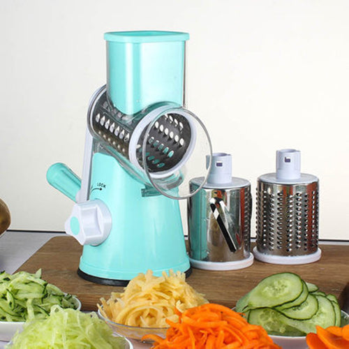 Mandolina Multifuncional Redonda para Cortar Verduras, Papas y Quesos