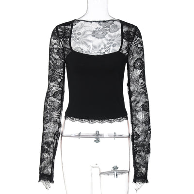 Blusa Manga Larga con Detalles de Encaje Calado - Image 6