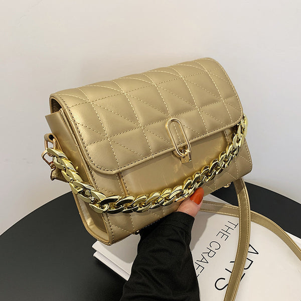 Bolso de Hombro Cadena Rombo Cuadrado Pequeño