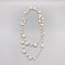 Collar Largo de Perlas Barrocas Blancas Tejidas a Mano
