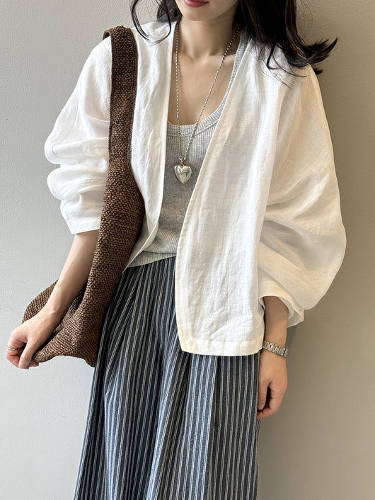 Blusa Suelta de Ramio Retro Artística con Protección Solar y Mangas Largas - Image 20