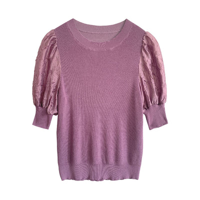 Blusa de Punto con Cuello Redondo y Mangas Abullonadas - Image 14