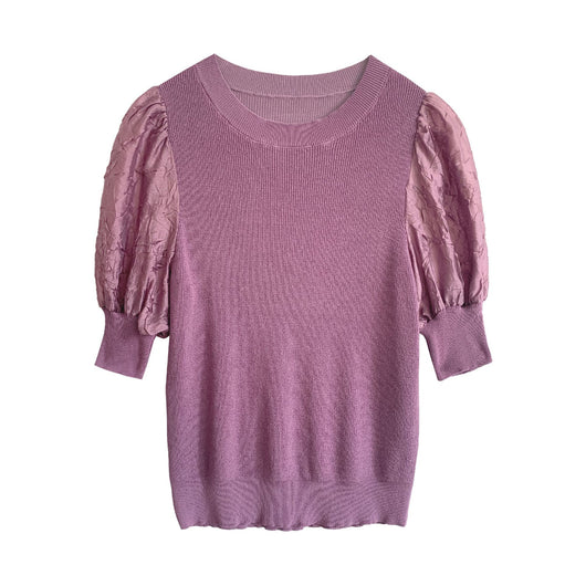 Blusa de Punto con Cuello Redondo y Mangas Abullonadas - Image 14