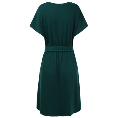 Vestido Corto Elegante con Cuello en V y Manga Corta para Mujer - Image 9