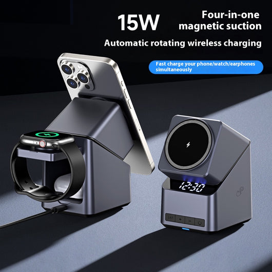Cargador Inalámbrico con Reloj y Control Táctil Giratorio - Image 10