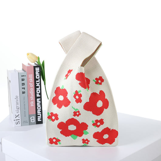 Bolsa de Compras Tejida a Cuadros con Rayas en Contraste - Image 69