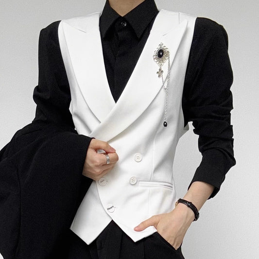 Chaleco de Traje para Mujer Blanco Entallado - Elegancia Sofisticada