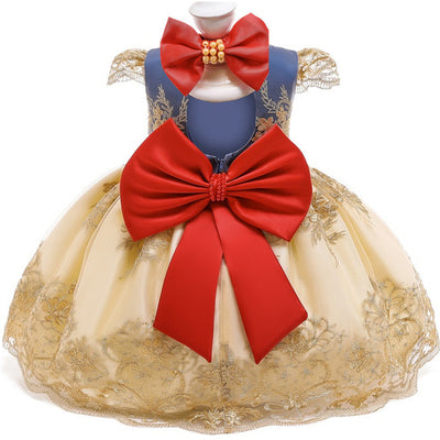 Vestido Princesa Bebé Dorado con Encaje para Niñas 1-3 Años - Image 2
