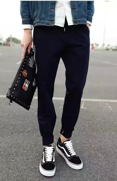 Pantalones Casuales Hombre Tide con Bordado Japonés y Detalles de Cremallera - Image 2