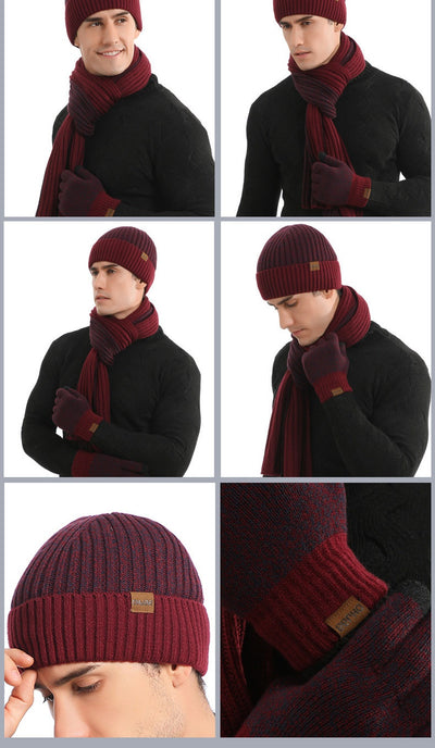 Conjunto Invernal de Gorro, Bufanda y Guantes Acolchados para Hombre - Image 19