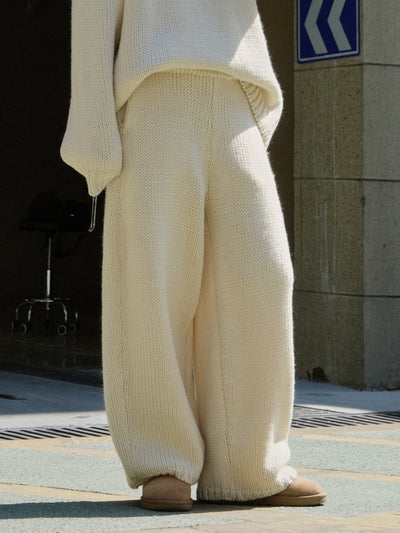 Pantalones de Lana Islandesa Gruesos Holgados Retro - Tejido Casual Cómodo - Image 15