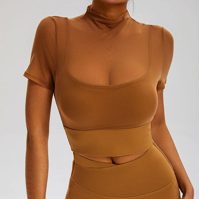 Top Deportivo Cuello Alto con Soporte de Pecho - Diseño Sensual Granate - Image 18