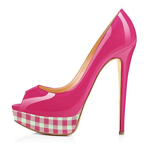 Zapatos de Tacón Alto Plataforma Impermeables a Cuadros Multicolor para Mujer - Image 2