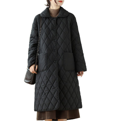 Chaqueta Acolchada Negra Ajustada para Mujer - Algodón Térmico - Image 5