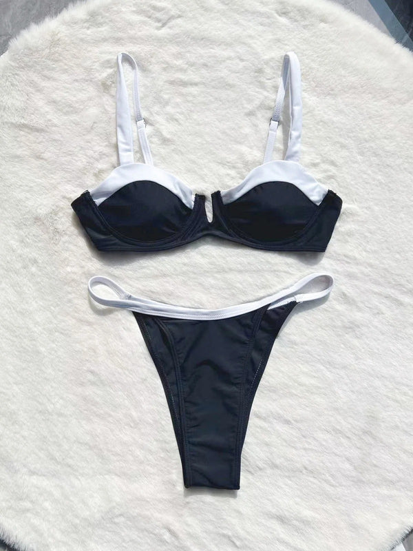 Bikini de Cintura Baja con Detalles de Costura y Abertura Lateral - Image 5