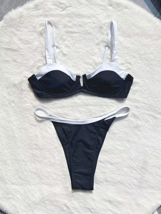 Bikini de Cintura Baja con Detalles de Costura y Abertura Lateral - Image 5