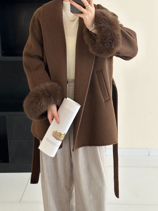 Abrigo Reversible de Lana Midi con Estilo Elegante para Mujer - Image 8