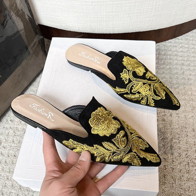 Pantuflas Bordadas Baotou Estilo Nacional para Mujer - Comodidad de Verano - Image 7