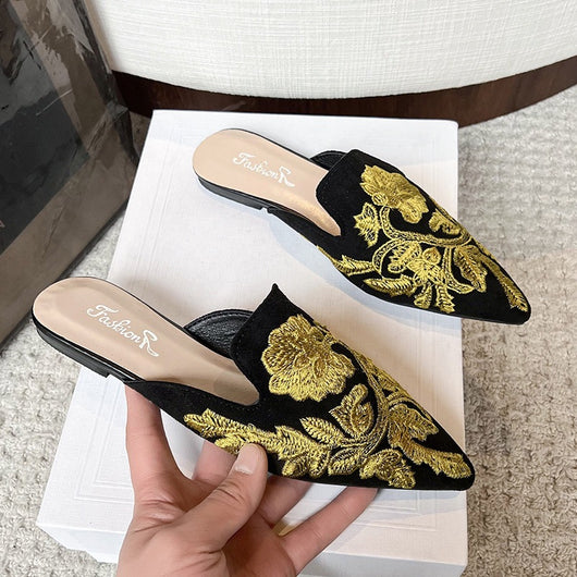 Pantuflas Bordadas Baotou Estilo Nacional para Mujer - Comodidad de Verano - Image 7