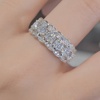 Anillo de Plata 925 con Baño de Oro 18K y Moissanita Completa