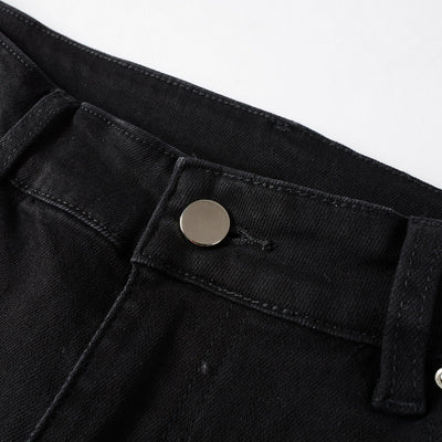 Jeans Slim Negros Elásticos con Detalles de Diamantes - Image 16
