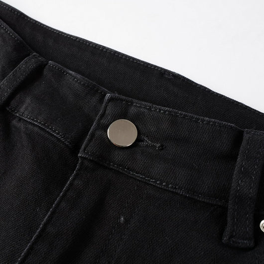 Jeans Slim Negros Elásticos con Detalles de Diamantes - Image 16