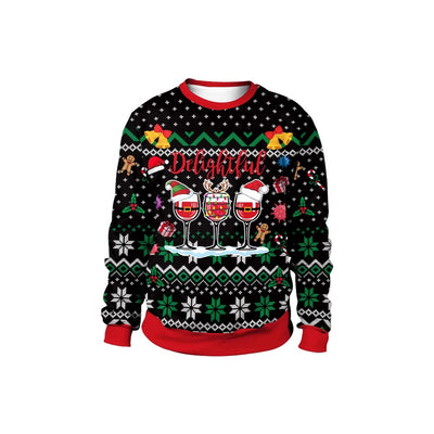 Suéter Navideño Unisex con Estampado 3D de Cuello Redondo - Image 5