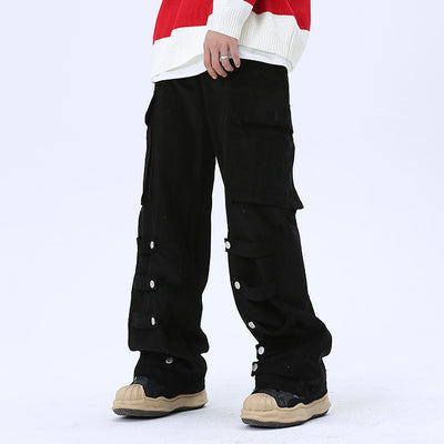 Pantalones de Trabajo Oversized con Bolsillos Grandes y Cintas Laterales - Image 3
