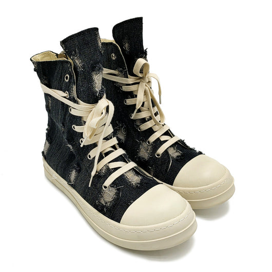 Zapatillas Canvas Denim Rotos - Estilo Casual Desenfadado - Image 3