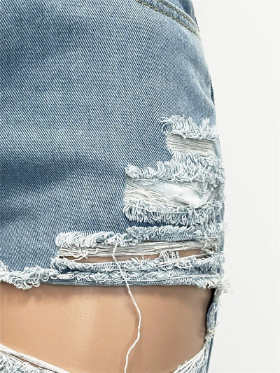 Jeans Rectos Desgastados y Deshilachados - Image 19